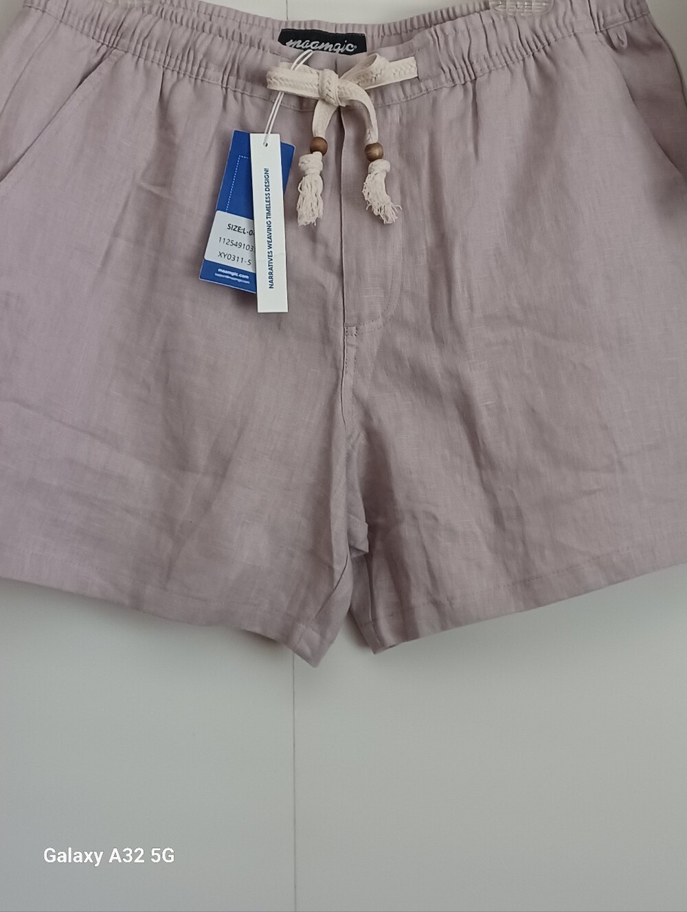 Macomic High-Waist Relaxed Shorts in Light Mauve